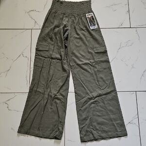 NWT Rewash Olive Green Wide Leg Cargo Pants Size Small